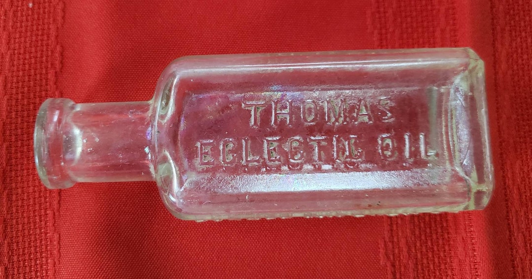 Thomas Eclectic Oil Pain Relief Glass Bottle Collectible Etsy