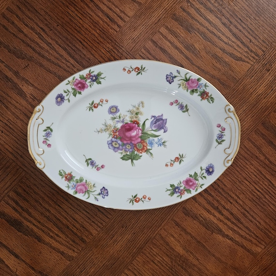 DRESDEN ドレスデン 草花模様 カット コンポート 盛り皿 DRESDEN