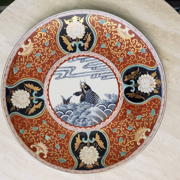 Blue Charger Plates Ceramic Etsy