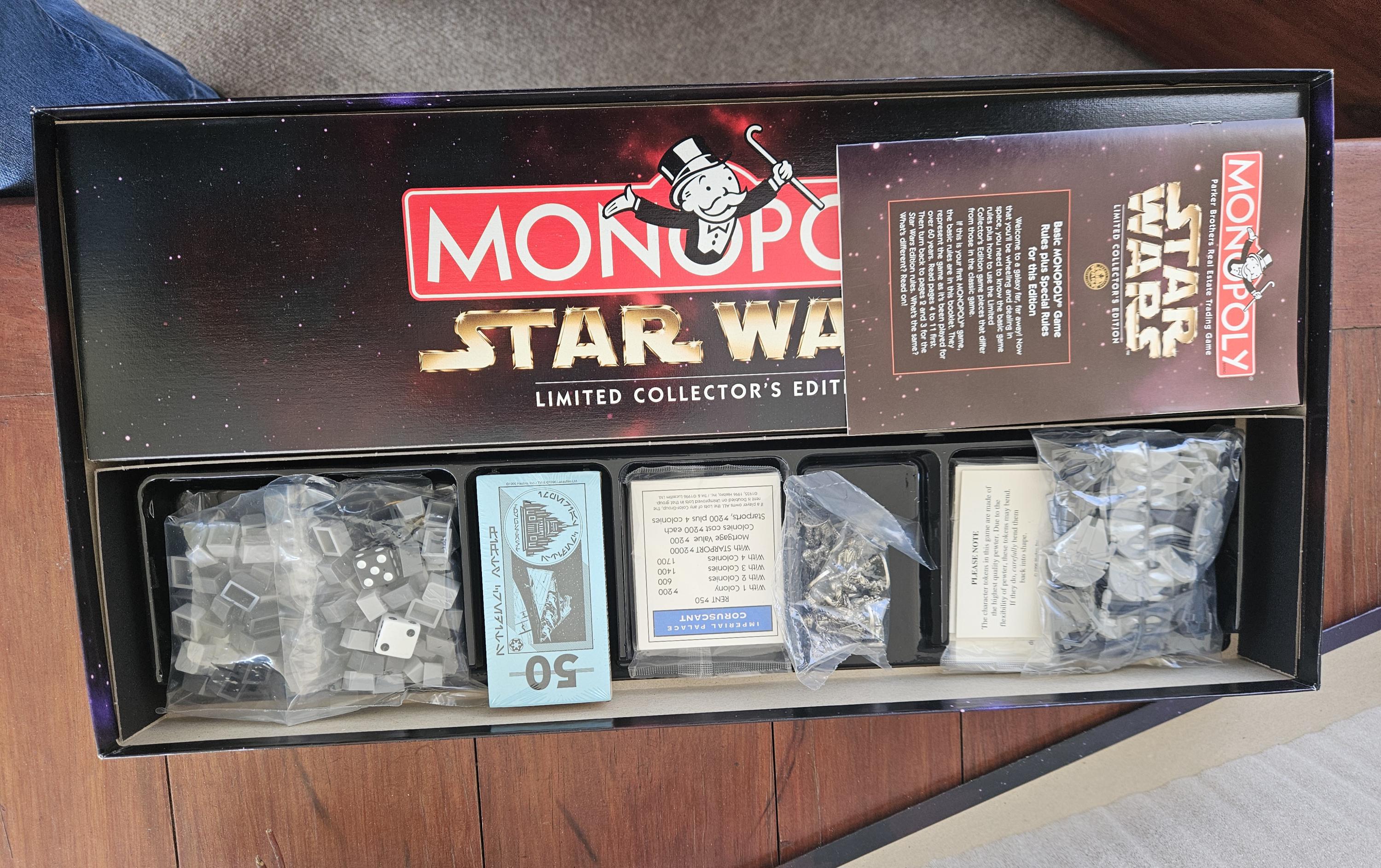 Monopoly 1996 Star Wars Monopoly Limited Collector's 20th