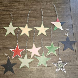 Vintage Rustic Metal Stars Hanging Home Decor Crafting Lot Of 12