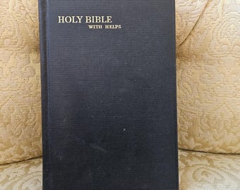 Vintage 1950s Holy Bible With Helps King James Version Hardcover