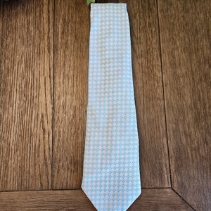 Vintage Men&#39;s Necktie Ble Gingham Plaid Classic Retro Tie Checked