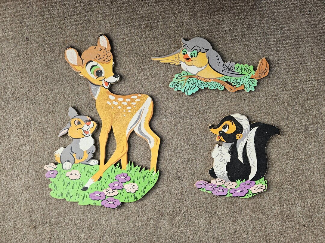 Vintage Disney Bambi Nursery Kids Room Wall Hanging Decoration Set - Etsy
