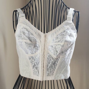Vintage Lace Bustier Bullet Bra Montgomery Wards Size 36B