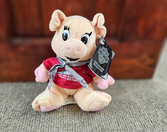 ハーレーダビッドソン バイク ぬいぐるみ タグ ビーンバッグ 豚 デニム