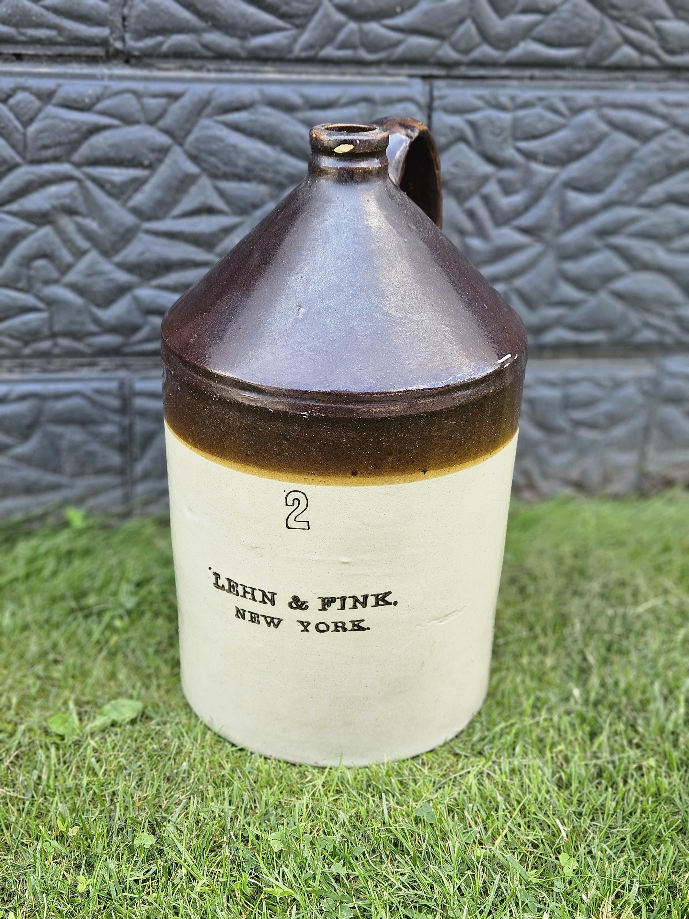 ヴィンテージ LEHN & FINK ストーンウェア クロック 2ガロン ジャグ