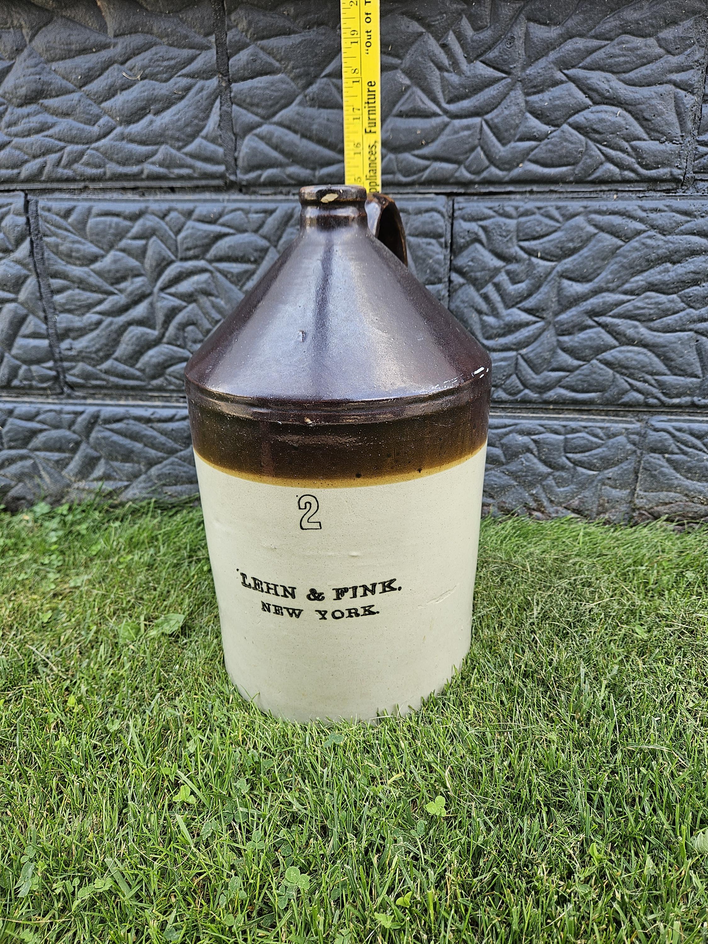 ヴィンテージ LEHN & FINK ストーンウェア クロック 2ガロン ジャグ