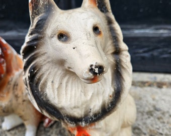 Vintage Chalkware Dogs Pair Carnival Plaster Figurines - Etsy