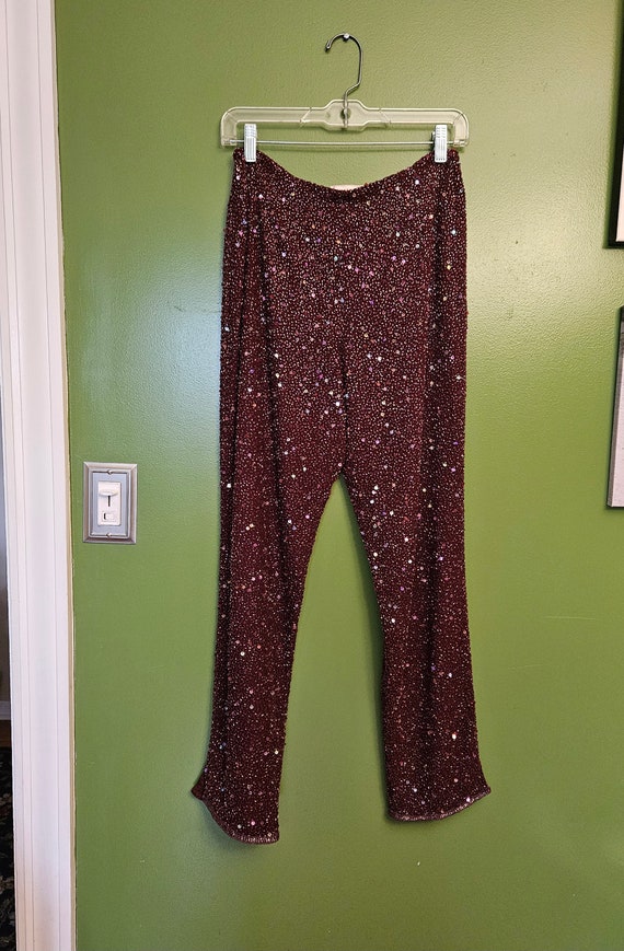 Vintage Beaded Pants Bootcut Size 6 Quadrille New 