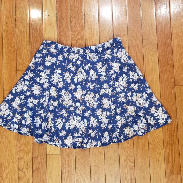 1990s Byer California Floral A-line Mini Skirt Size 11