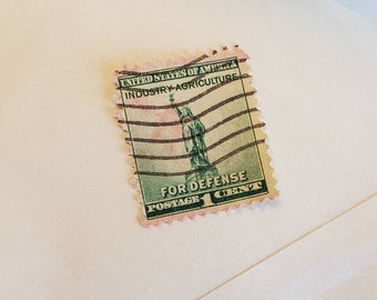 Industry Agricultural for Defense Used One Cent Postage Stamp 1940