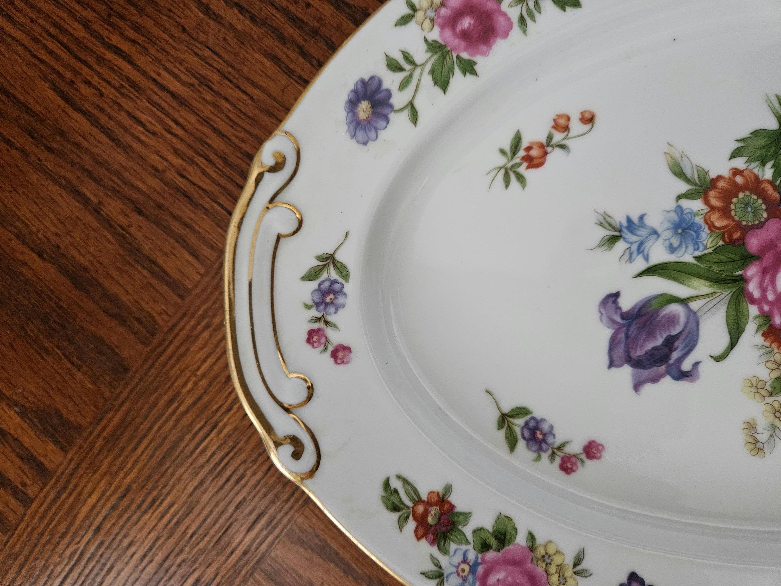 洋風食器ドレスデン？ Kyoto China Dresden Vintage Oval Serving Dish Japan #7129 - Etsy
