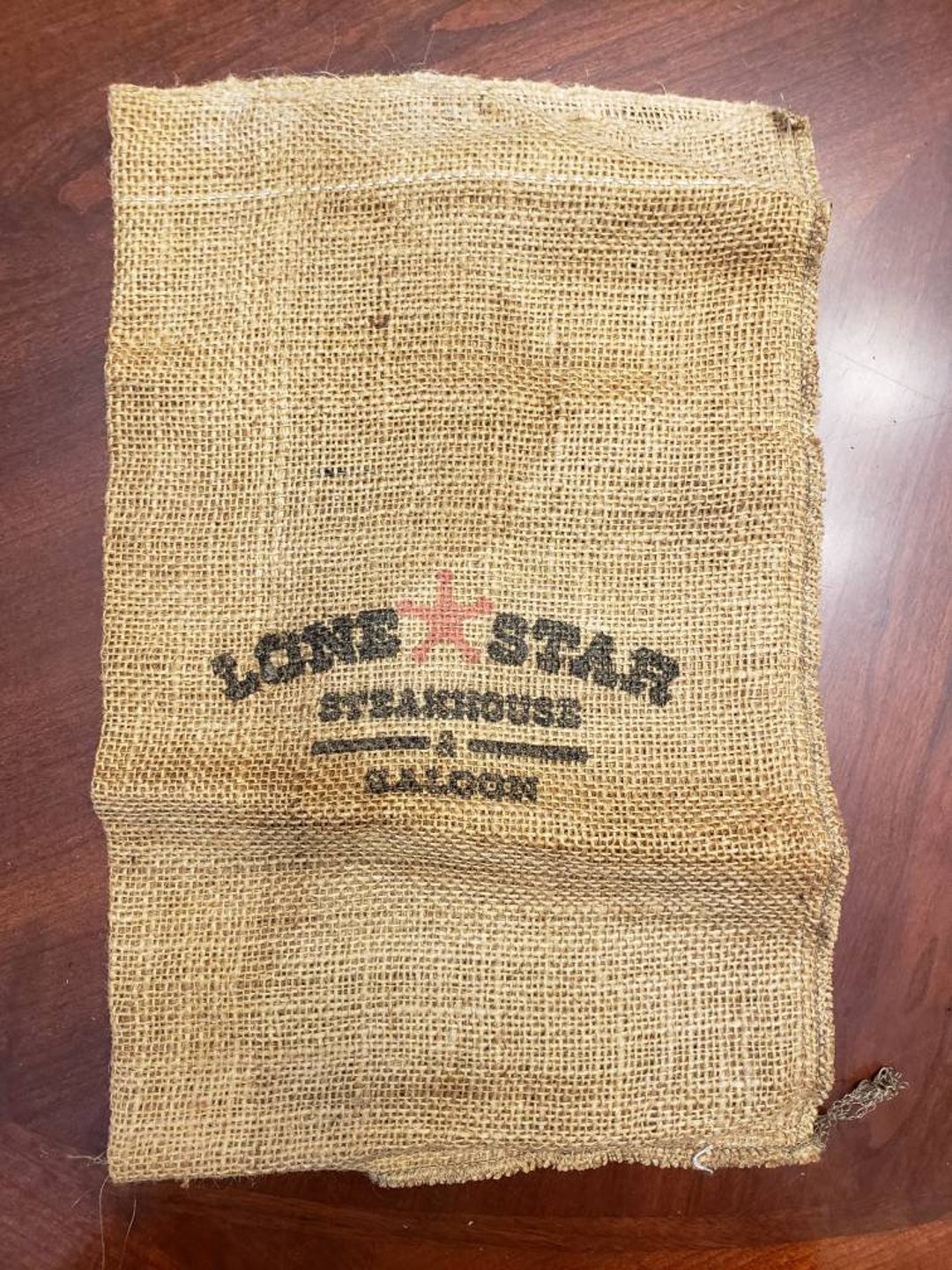 Lone Star Steakhouse & Saloon Burlap Peanut Bag - Etsy