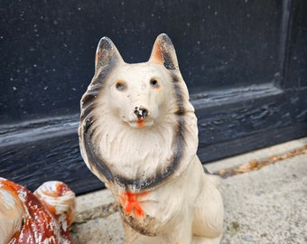 Vintage Chalkware Dogs Pair Carnival Plaster Figurines - Etsy