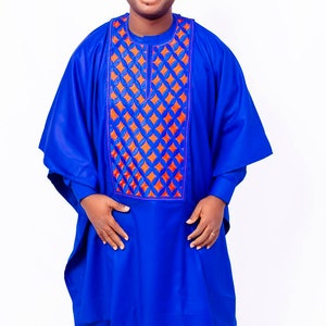 AGBADA voor mannen, Afrikaanse AGBADA, Afrikaans trouwpak, pak bruidsjonkers, pak bruidegom, Afrikaanse herenkleding, 3-delig herenpak, gratis DHL Express