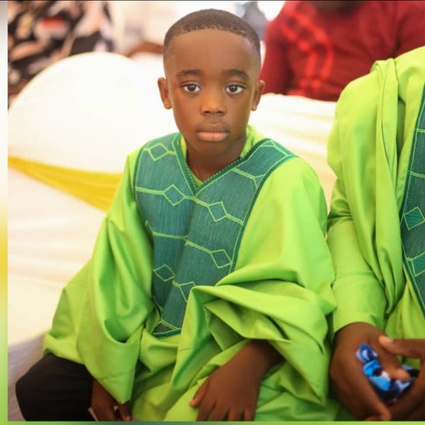 African Kids Boys Agbada Traditional Shirt 3 Piece Set, African Boys Kids Attire