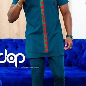 Men&#39;s Handmade African Suit: Traditional Wedding Groom Outfit