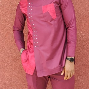 Men&#39;s Traditional Wear, African men wear, African men clothing, African Traditional wedding suit, Groomsmen suit, Groom suit, senator suit