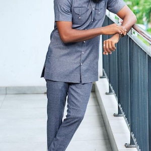 Men&#39;s Traditional Wear, African men wear, African men clothing, African Traditional wedding suit, Groomsmen suit, Groom suit, senator suit