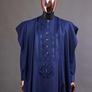 AGBADA voor mannen, Afrikaanse AGBADA, Afrikaans trouwpak, pak bruidsjonkers, pak bruidegom, Afrikaanse herenkleding, 3-delig herenpak, gratis DHL Express