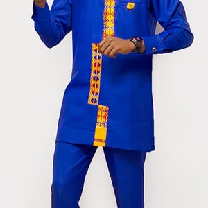 African Wear | African Kaftan Top and Pants Set | Dashiki Mens Wear| Family African Wear | African Men&#39;s Clothing| Free DHL/Men Wedding Wear