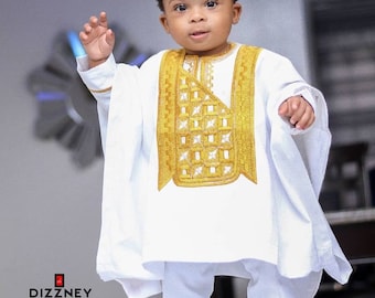 人気ブランド新作豊富 Traditional Agbada Boys Kids African Shirt Set Piece 3 Boys