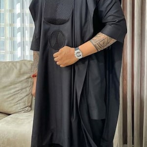 AGBADA voor mannen, Afrikaanse AGBADA, Afrikaans trouwpak, pak bruidsjonkers, pak bruidegom, Afrikaanse herenkleding, 3-delig herenpak, gratis DHL Express