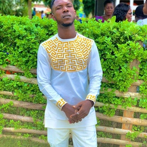 Men&#39;s Traditional Wear, African men wear, African men clothing, African Traditional wedding suit, Groomsmen suit, Groom suit, senator suit