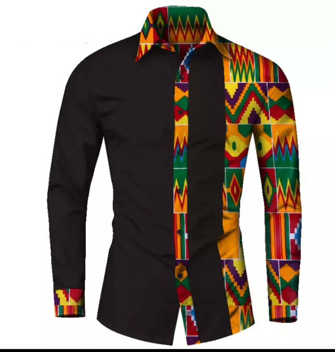 African Casual Shirt - African Printed Shirt - Button Down