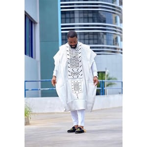 AGBADA voor mannen, Afrikaanse AGBADA, Afrikaans trouwpak, pak bruidsjonkers, pak bruidegom, Afrikaanse herenkleding, 3-delig herenpak, gratis DHL Express