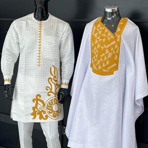 Afrikaanse heren Agbada 3 stuks, Afrikaans trouwpak, pak bruidsjonkers, pak bruidegom, kleding Afrikaanse mannen, gratis DHL express, Afrikaanse herenkleding