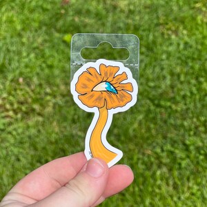 Orange Mushroom Vinyl Sticker