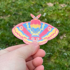 Pansexual Pride Moth Vinyl Sticker