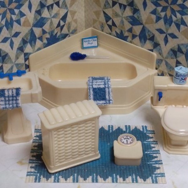 Marx-Dollhouse Bathroom-Renwal-Ideal Extras -Vintage 1:16