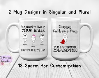 Sperm Mug PNG, We Used to Live in Your Balls Design, Sperm Sublimation, Fathers Day Sublimation, Funny Father's Day Gift, Swimming Champion
