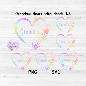 Grand-mère Cœur avec les mains SVG, Sublimation de la fête des mères, Sublimation du cœur de grand-mère, Sublimation du cadeau de grand-mère, Fête des mères PNG, Fête des mères SVG