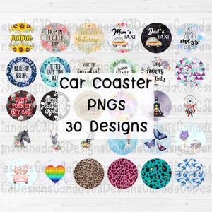 Posavasos de coche PNG, Sublimación de posavasos de coche, Diseños de posavasos de coche, Posavasos PNG, Posavasos de coche divertido PNG, Posavasos de coche jura, Diseño de posavasos