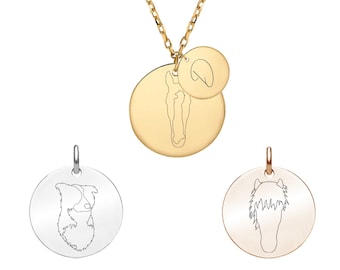 Engraved chain with customized drawing of your pet