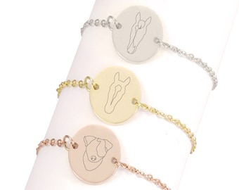 Engraved bracelet with customized drawing of your pet