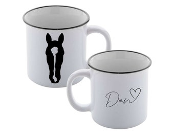 Mug with an individual drawing of your horse