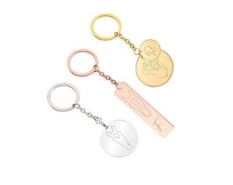 Engraved chain with customized drawing of your pet