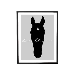 Individualisiertes Poster deines Pferdes black and white Bild 5