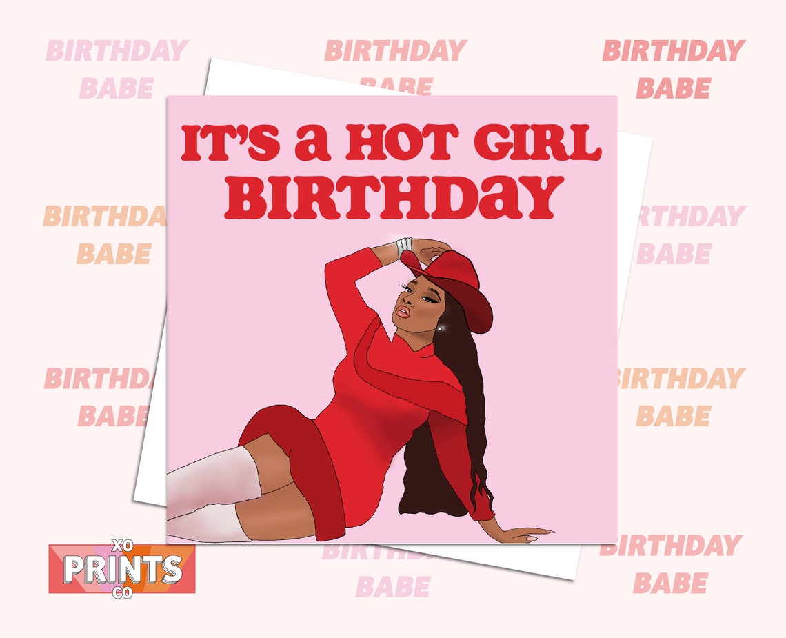Megan thee Stallion Birthday Card Greeting Card WAP Hot | Etsy