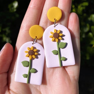 Sunflower Polymer Clay Earrings | Floral Earrings | Flower Earrings | Sunflower Earrings | Hippie Earrings | Boho Earrings | Cute Earrings