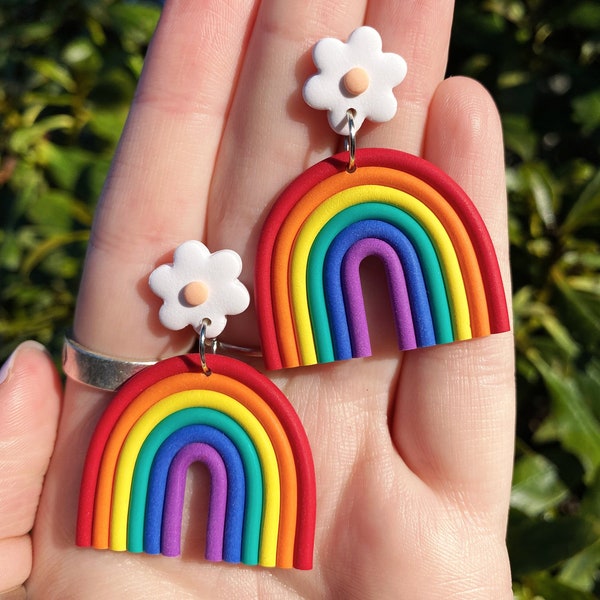 PRIDE Earrings | Rainbow Earrings | Pride Collection | LGBTQ | Clay Earrings | Hippie Earrings | Cute Earrings