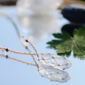 Soliné ⋙ Rock Crystal Macramé Talisman / Necklace Talisman Necklace / Macramé Collar / Macramé Jewelry / Macramé necklace