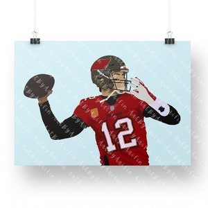 Tom Brady Wall Art Print - Tampa Bay Buccaneers Wall Art, NFL, Football Gifts, Gift, Faceless Portrait, MVP, Super Bowl