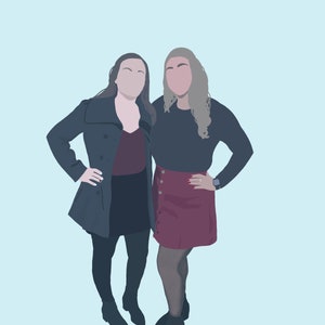 Gesichtslose benutzerdefinierte digitale Portrait - Familie Portrait - Freund Portrait - paar Portrait - personalisierte Kunst - minimalistische Kunst