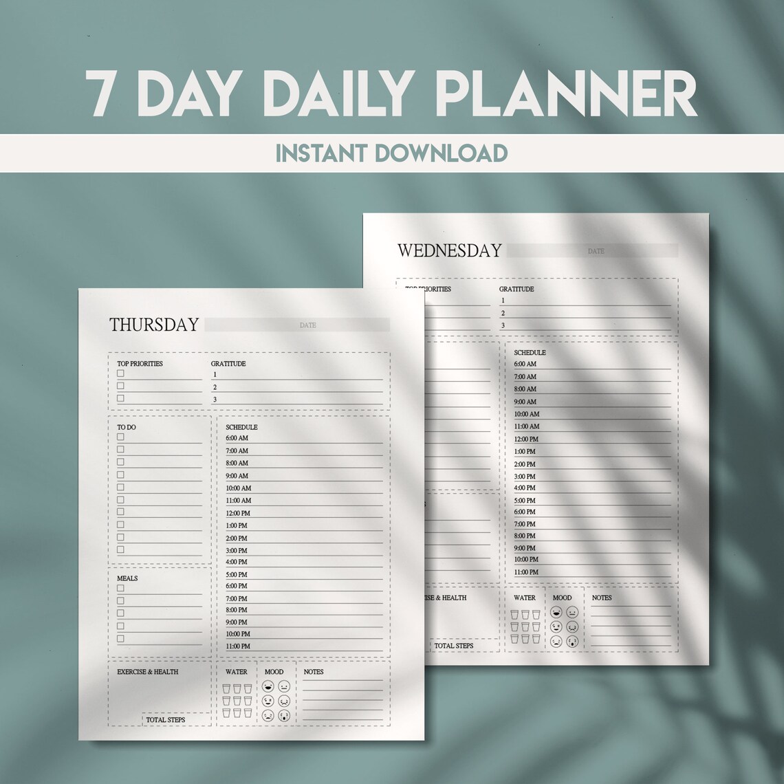Yearly Monthly Daily Planner kit. PDF planner insert. Etsy